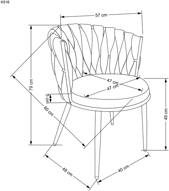 Стілець для кухні та вітальні Halmar K516 Світло-бежевий (5905248126336) - зображення 9