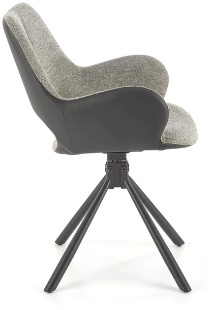 Стілець для кухні та вітальні Halmar K494 обертальний Попелястий/Чорний (5905248125933) - зображення 12