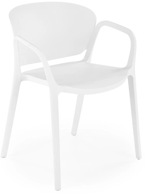 Стілець для кухні Halmar K491 пластиковий з підлокітниками Білий (5905248125841) - зображення 13