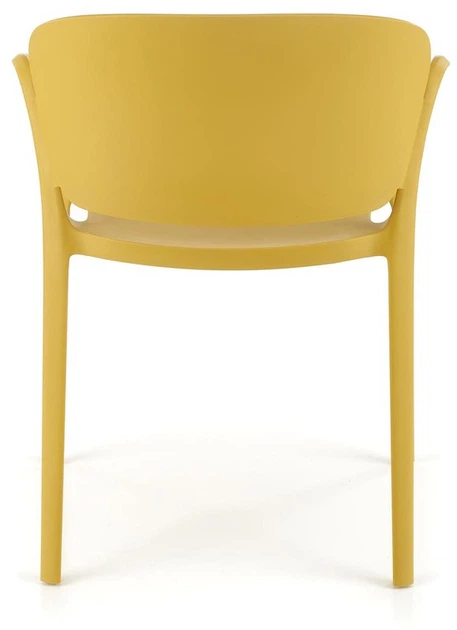 Krzesło do kuchni Halmar K491 plastikowe z podłokietnikami Musztardowe (5905248125865) - obraz 8