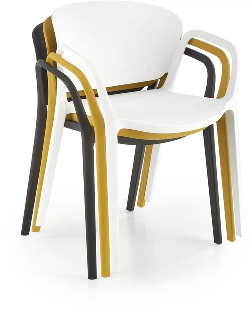 Krzesło do kuchni Halmar K491 plastikowe z podłokietnikami Musztardowe (5905248125865) - obraz 10