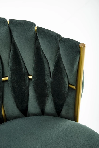 Стілець для кухні та вітальні Halmar K517 зі золотим каркасом Темно-зелений (5905248126350) - зображення 3