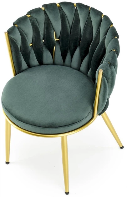 Стілець для кухні та вітальні Halmar K517 зі золотим каркасом Темно-зелений (5905248126350) - зображення 14