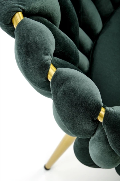 Стілець для кухні та вітальні Halmar K517 зі золотим каркасом Темно-зелений (5905248126350) - зображення 16