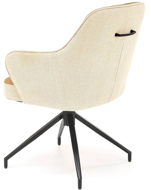 Стілець для кухні та вітальні Halmar K527 обертальний Коричневий/Бежевий (5905248132061) - зображення 5