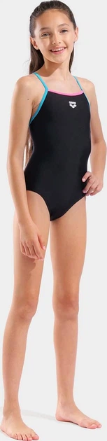 Купальник слитный для девушек Arena SWIMSUIT LIGHT DROP SOLID черный Дети 116 см - зображення 2