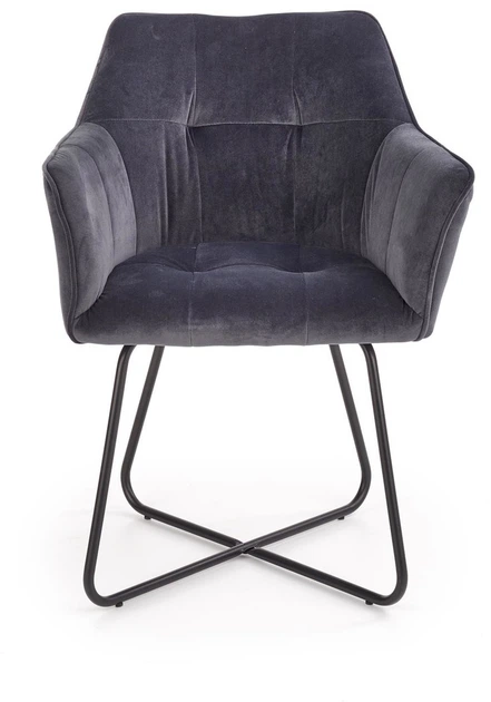 Стілець для кухні та вітальні Halmar K377 на полозках Сірий (5905248118935) - зображення 6