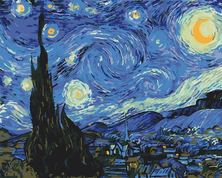 Преміум картина за номерами Зоряна ніч Brushme 40x50 (PBS4756) - Фото 1 Преміум картина за номерами Зоряна ніч Brushme 40x50 (PBS4756) - зображення 1