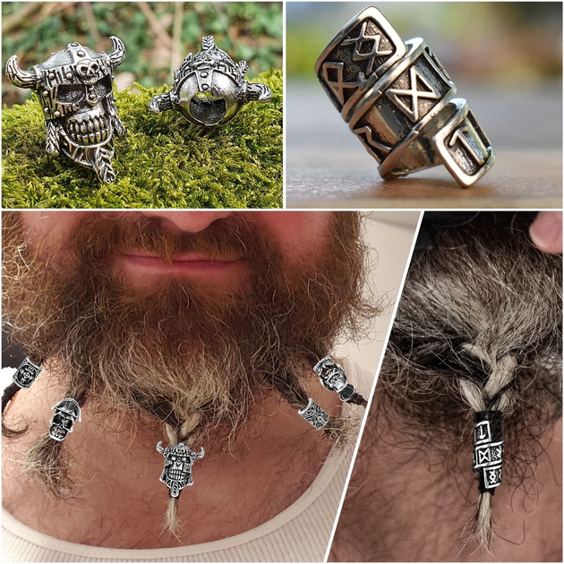 Набор бусин для дредов, бороды и волос 7 шт./компл. [YX2607005/7pcs] Viking - изображение 6