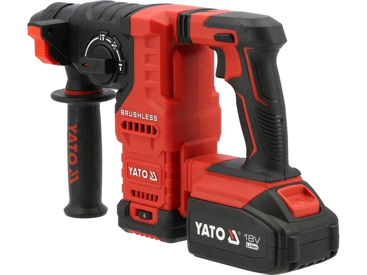 Młotowiertarka YATO SDS+ 2×4 Ah 18V body siknik bezszczotkowy (YT-827724) - obraz 2