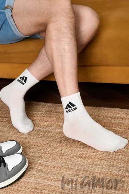 Шкарпетки бавовняні з логотипом Adidas Sport Socks AZ756 41-45 Білі - Фото 2 Шкарпетки бавовняні з логотипом Adidas Sport Socks AZ756 41-45 Білі - зображення 2