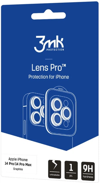 Захисне скло 3MK Lens Protection Pro для камери iPhone 14 Pro/14 Pro Max з монтажною рамкою (5903108484060) - зображення 2