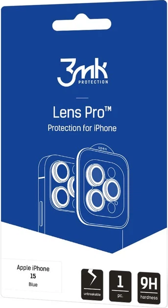 Захисне скло 3MK Lens Protection Pro для камери iPhone 15 з монтажною рамкою (5903108530941) - зображення 2