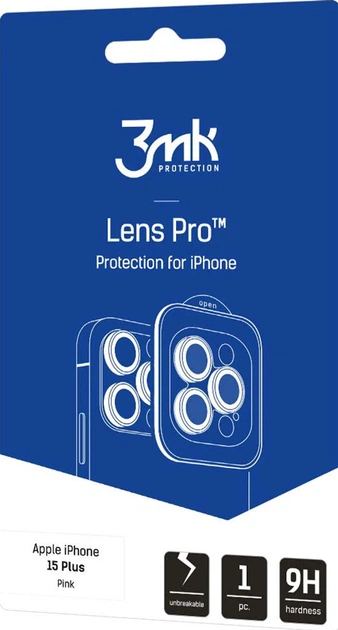 Szkło hartowane 3MK Lens Protection Pro na aparat iPhone 15 Plus z ramką montażową (5903108529884) - obraz 2