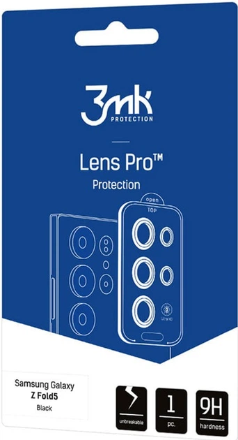 Szkło hartowane 3MK Lens Protection Pro na aparat Samsung Galaxy Z Fold 5 z ramką montażową (5903108528184) - obraz 2