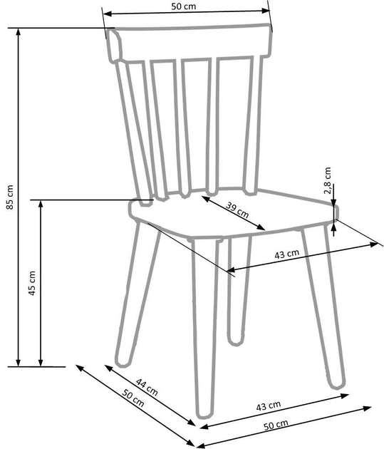 Krzesło do kuchni Halmar Barkley drewniane Białe (5905248121485) - obraz 3