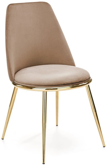 Krzesło do kuchni i salonu Halmar K460 ze złotym stelażem Beżowe (5905248125773) - obraz 5