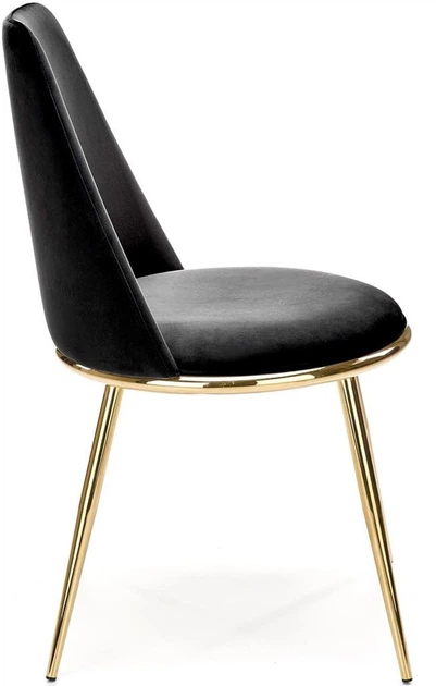 Krzesło do kuchni i salonu Halmar K460 ze złotym stelażem Czarne (5905248125780) - obraz 5