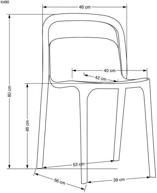 Krzesło do kuchni Halmar K490 plastikowe Białe (5905248125810) - obraz 11