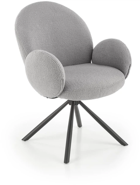 Стілець для кухні та вітальні Halmar K498 обертальний Попелястий (5905248126022) - зображення 8