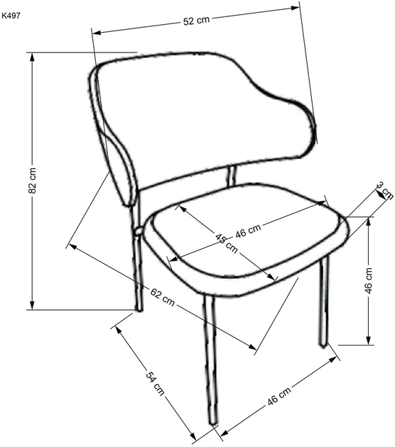Стілець для кухні та вітальні Halmar K497 Кремовий (5905248126008) - зображення 8