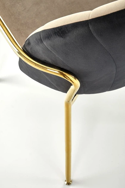 Krzesło do kuchni i salonu Halmar K500 ze złotym stelażem Beżowe/Czarne (5905248126060) - obraz 3