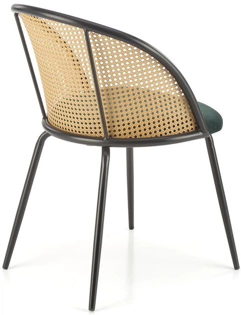 Krzesło do kuchni i salonu Halmar K508 z rattanu ciemnozielone (5905248126176) - obraz 6