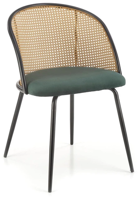 Krzesło do kuchni i salonu Halmar K508 z rattanu ciemnozielone (5905248126176) - obraz 7