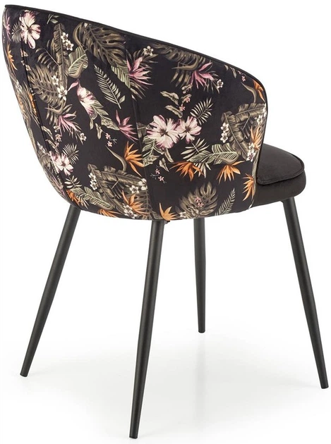 Krzesło do kuchni i salonu Halmar K506 Czarne ze wzorem (5905248126152) - obraz 8