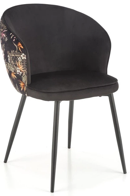 Krzesło do kuchni i salonu Halmar K506 Czarne ze wzorem (5905248126152) - obraz 9