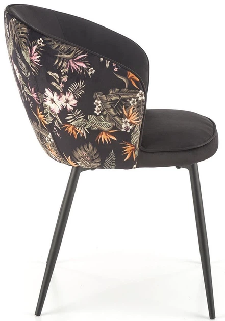Krzesło do kuchni i salonu Halmar K506 Czarne ze wzorem (5905248126152) - obraz 10