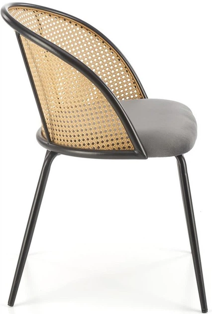 Krzesło do kuchni i salonu Halmar K508 z rattanu Popielate (5905248126183) - obraz 11