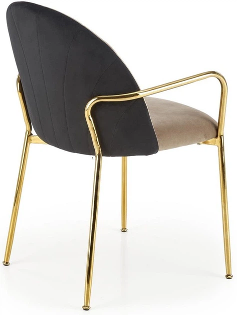 Krzesło do kuchni i salonu Halmar K500 ze złotym stelażem Beżowe/Czarne (5905248126060) - obraz 10