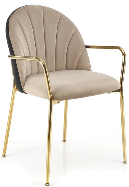 Krzesło do kuchni i salonu Halmar K500 ze złotym stelażem Beżowe/Czarne (5905248126060) - obraz 11