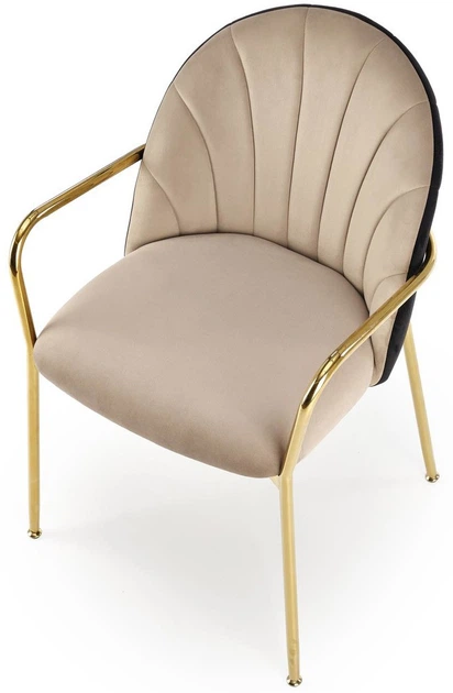 Krzesło do kuchni i salonu Halmar K500 ze złotym stelażem Beżowe/Czarne (5905248126060) - obraz 15