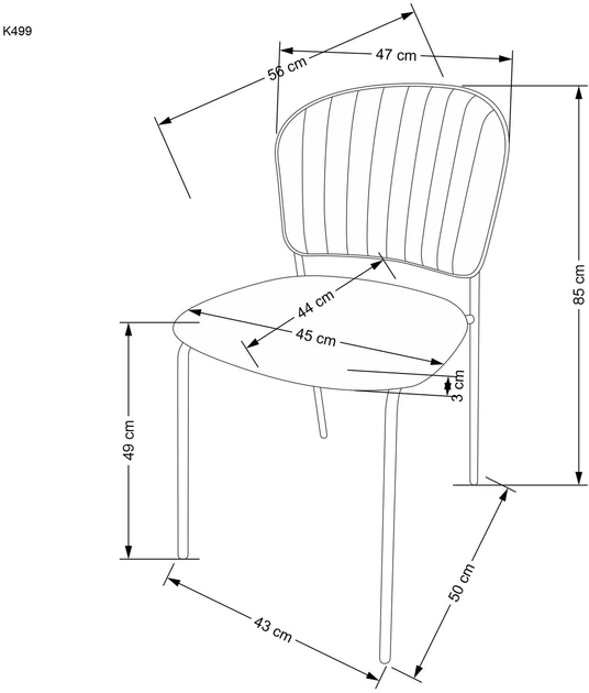 Стілець для кухні та вітальні Halmar K499 зі золотим каркасом Бежевий (5905248126039) - зображення 14