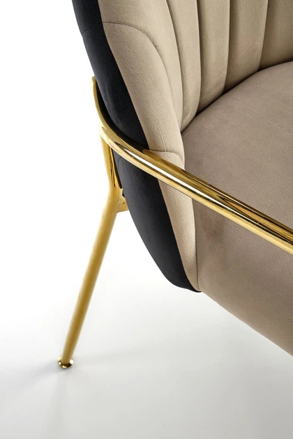 Krzesło do kuchni i salonu Halmar K500 ze złotym stelażem Beżowe/Czarne (5905248126060) - obraz 17