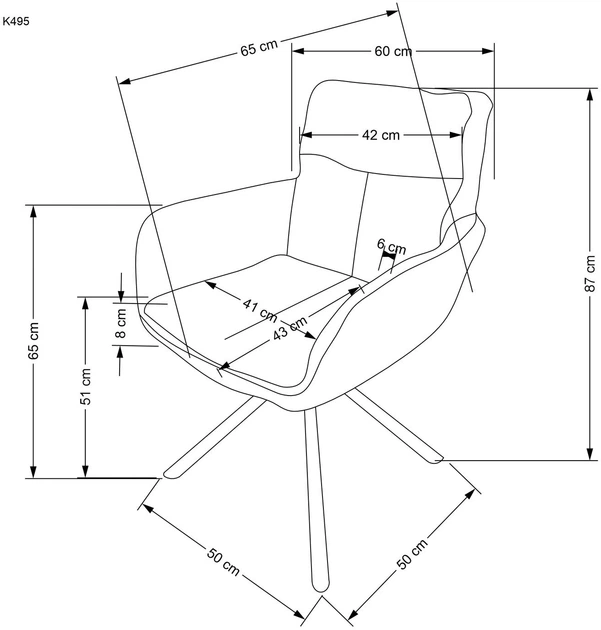 Стілець для кухні та вітальні Halmar K495 обертальний Оливковий (5905248131903) - зображення 5