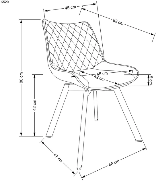 Стілець для кухні та вітальні Halmar K520 обертальний Бежевий (5905248131972) - зображення 7