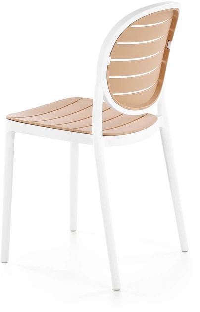 Стілець для кухні Halmar K529 пластиковий Білий/Натуральний (5905248132115) - зображення 3