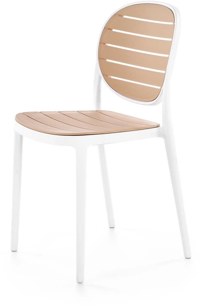Стілець для кухні Halmar K529 пластиковий Білий/Натуральний (5905248132115) - зображення 4