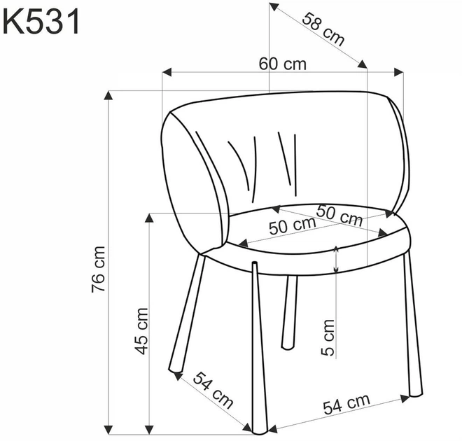 Krzesło do kuchni i salonu Halmar K531 Beżowe (5905248132160) - obraz 2