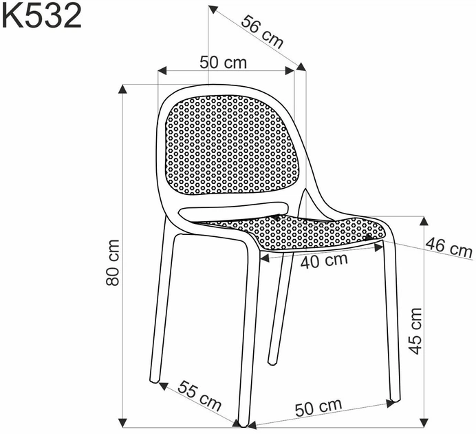 Krzesło do kuchni Halmar K532 plastikowe Miętowe (5905248132221) - obraz 3