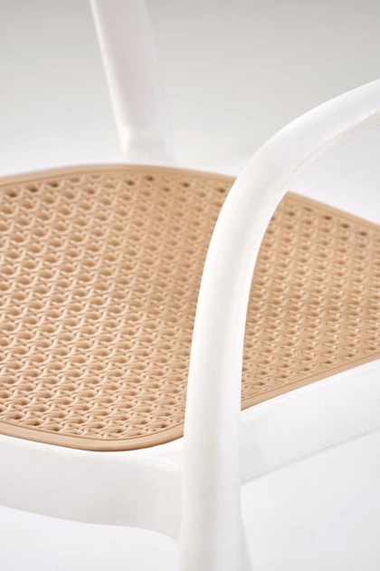 Krzesło do kuchni Halmar K530 plastikowe z podłokietnikami Białe/Naturalne (5905248132146) - obraz 12