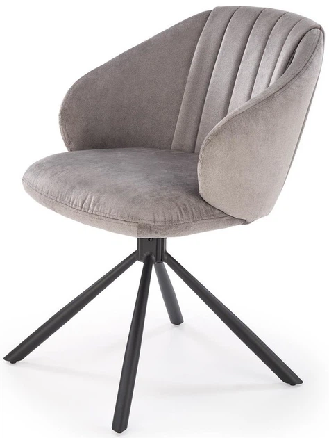 Krzesło do kuchni i salonu Halmar K533 obrotowe Popielate (5905248132252) - obraz 5