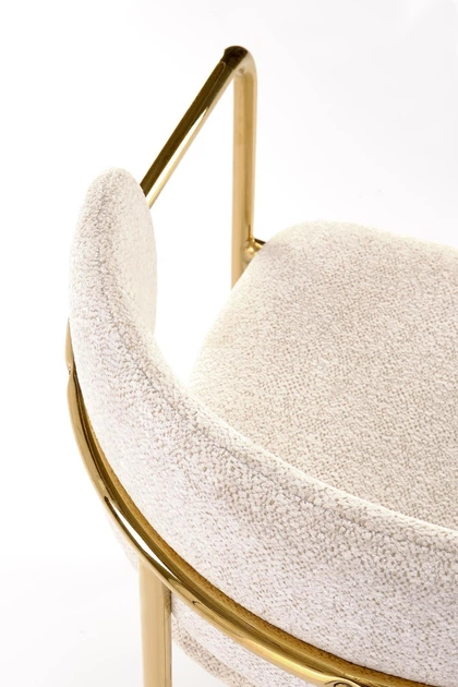 Krzesło do kuchni i salonu Halmar K537 ze złotym stelażem Kremowe (5905248132344) - obraz 2