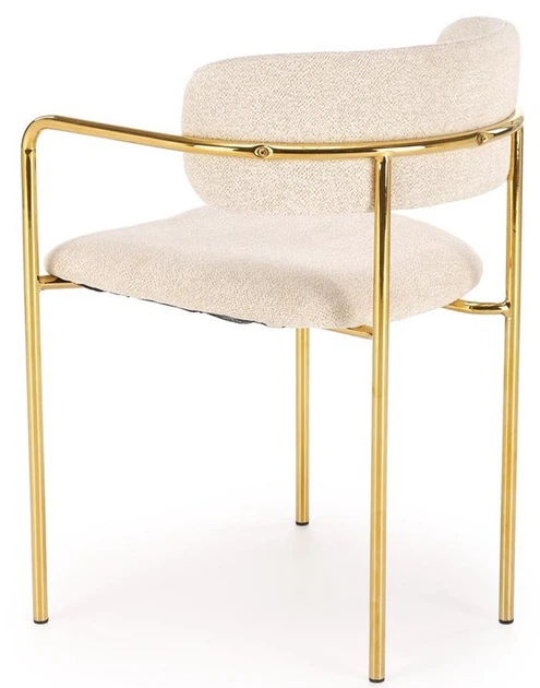 Krzesło do kuchni i salonu Halmar K537 ze złotym stelażem Kremowe (5905248132344) - obraz 5