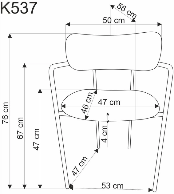Krzesło do kuchni i salonu Halmar K537 ze złotym stelażem Popielate (5905248132351) - obraz 3