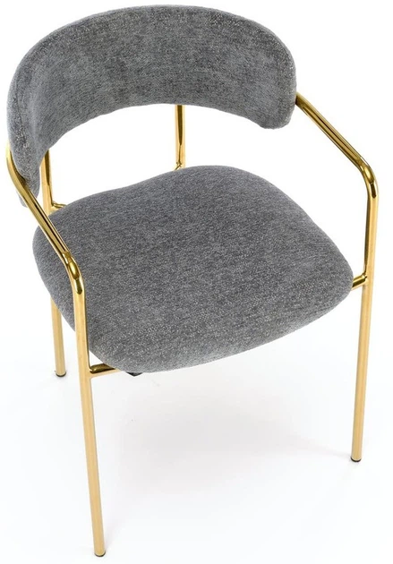 Krzesło do kuchni i salonu Halmar K537 ze złotym stelażem Popielate (5905248132351) - obraz 9