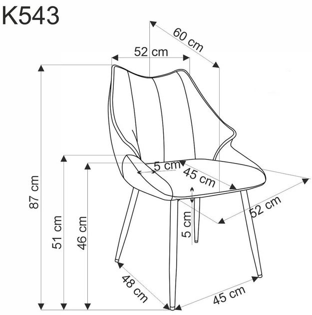 Krzesło do kuchni i salonu Halmar K543 Beżowe (5905248132511) - obraz 2